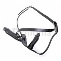 GODE CEINTURE DOUBLE NOIR (20 ET 14 CM)