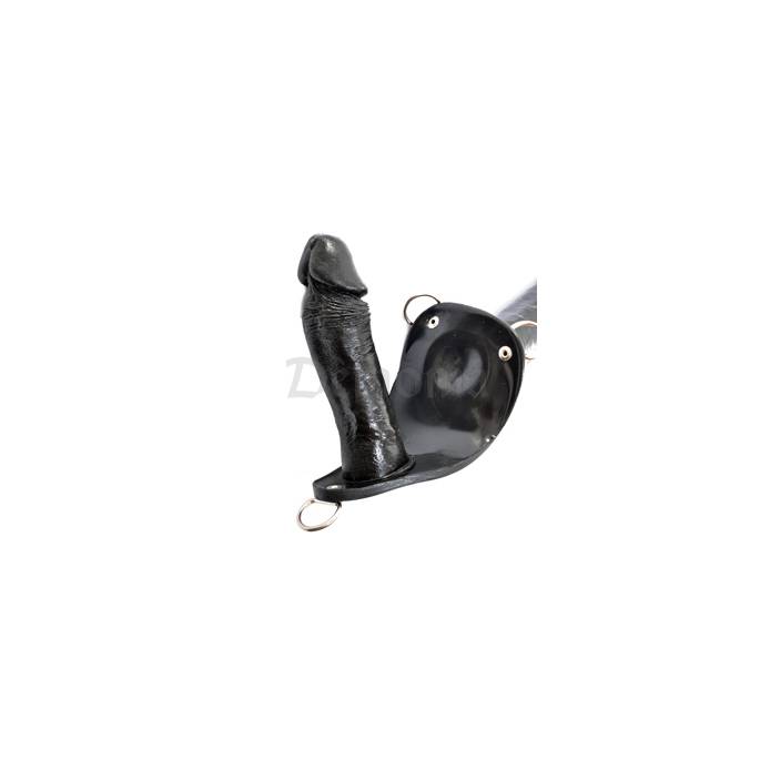 DILDO A DOPPIA CINTURA NERO (20 E 14 CM)