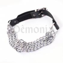 COLLIER CHAINES + ANNEAU