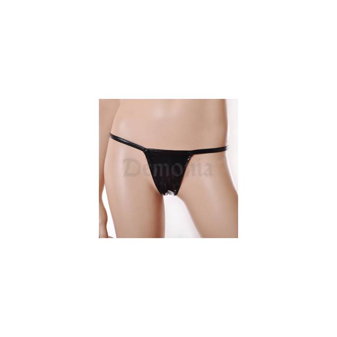 BLACK VINYL THONG