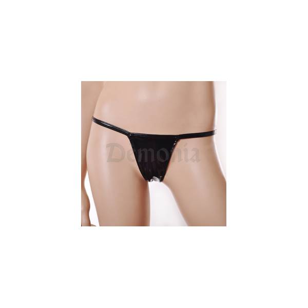 SCHWARZER VINYL-TANGA