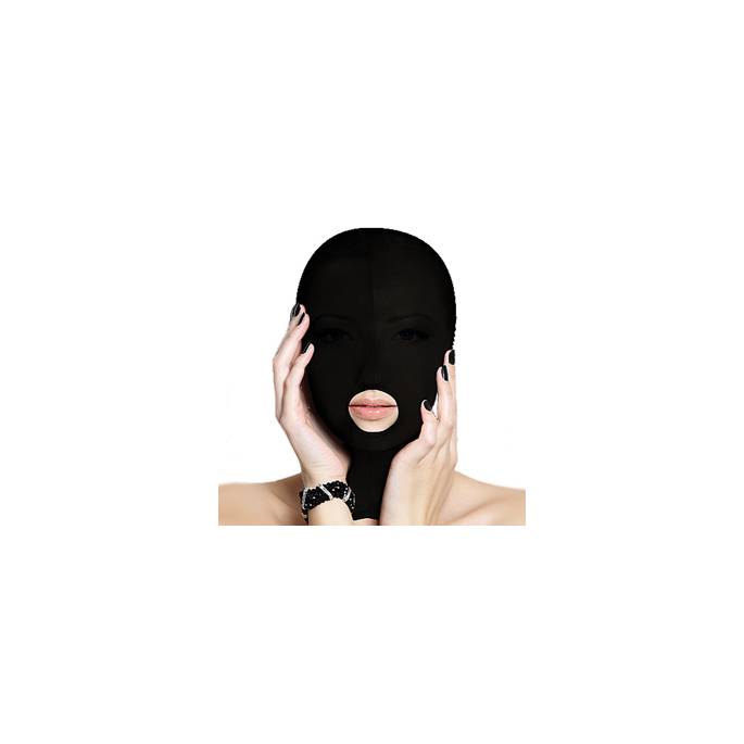 BLACK FABRIC BALACLAVA OPEN MOUTH