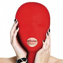 RED FABRIC BALACLAVA OPEN MOUTH