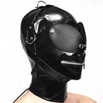 IMITATION LEATHER HOOD WITH ZIP MOUTH