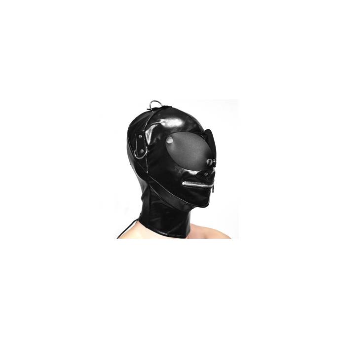 IMITATION LEATHER HOOD WITH ZIP MOUTH
