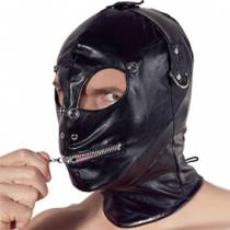 IMITATION LEATHER HOOD WITH ZIP MOUTH