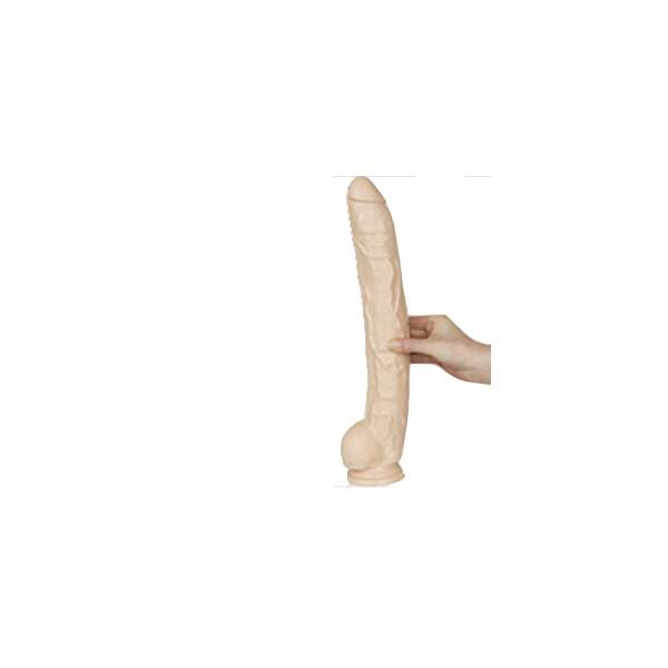 MAXI-FLEISCHDILDO MIT SAUGNAPF