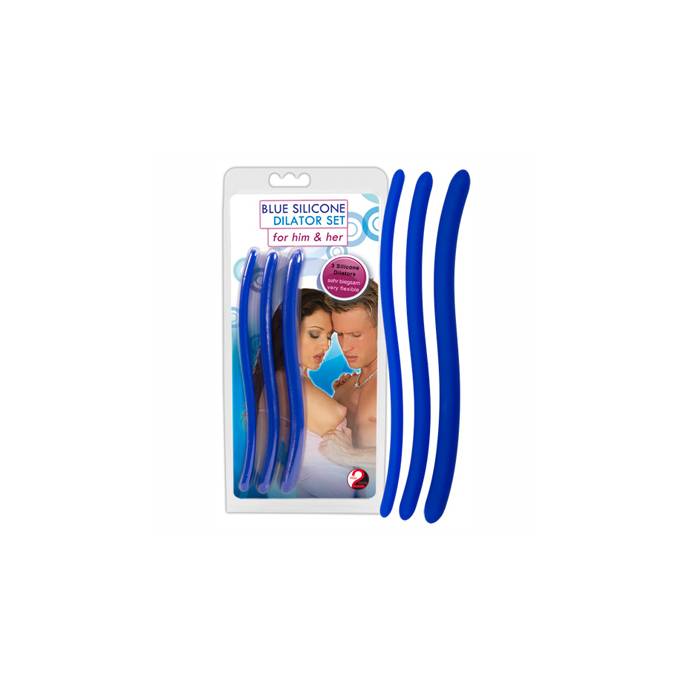 SET MIT 3 HARNRÖHRENSONDEN AUS BLAUEM SILIKON