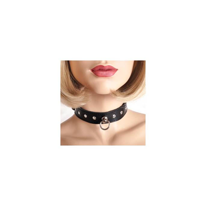 COLLIER CUIR+ CLOUS FEMME