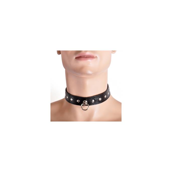 COLLAR DE CUERO + TACHUELAS HOMBRE