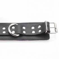 BLACK LEATHER HANDCUFFS