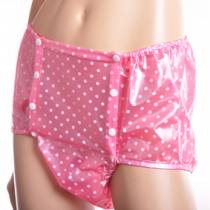 BRAGAS DE ENCAJE ROSA CON LUNARES BLANCOS