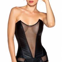 BUSTIER WETLOOK VORDERSEITE SCHLEIER