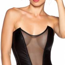 BUSTIER WETLOOK FRONT VEIL