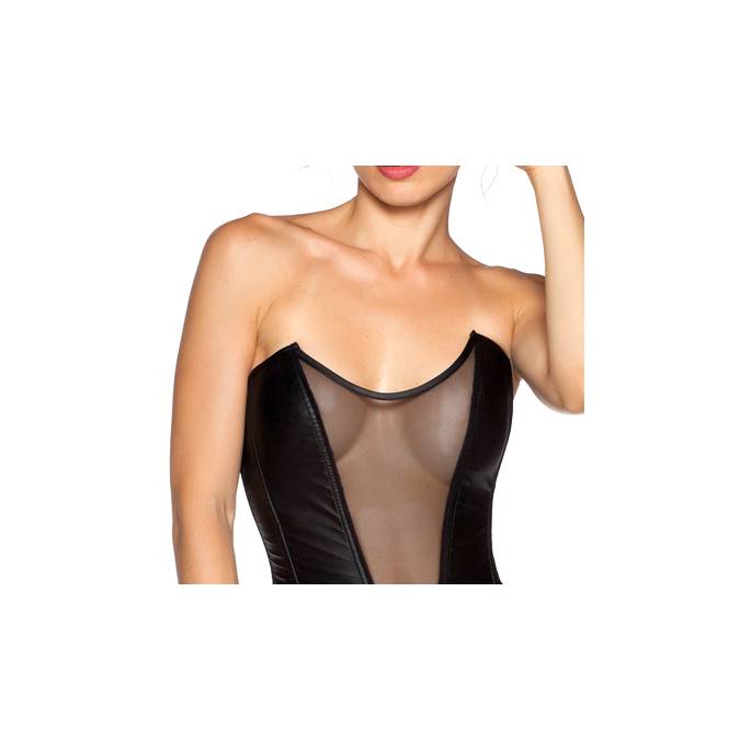 BUSTIER WETLOOK VORDERSEITE SCHLEIER