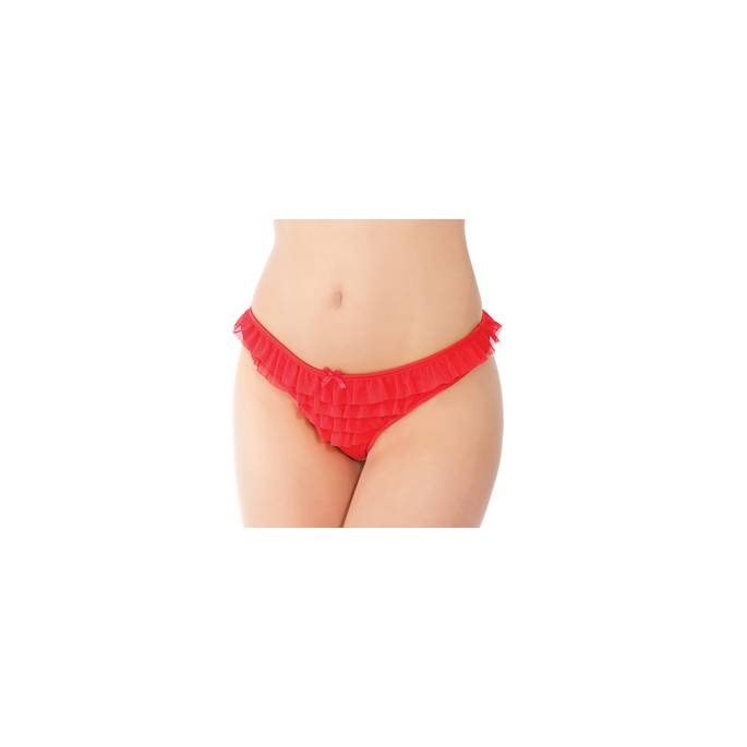 RED FRILLY PANTIES