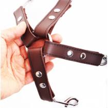 SANGLE CUIR MARRON CONTRAINTE CROIX