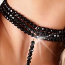 BLACK BEADS NECK AND BELLY HARNESS