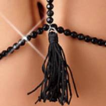 BLACK BEADS NECK AND BELLY HARNESS