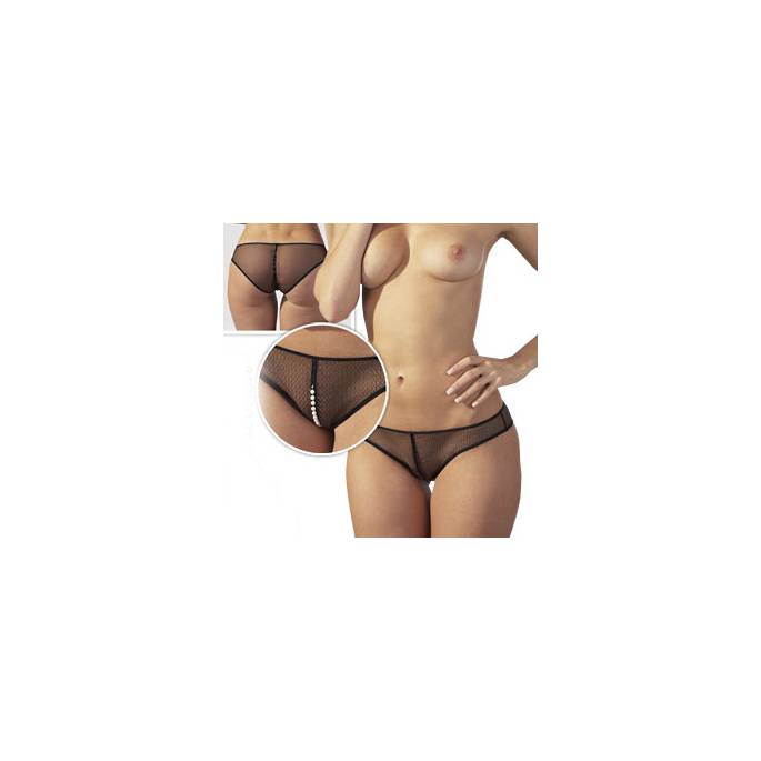 CULOTTE VOILE NOIR + PERLES INTERIEUR