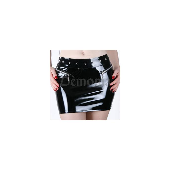 MINI JUPE VINYLE + OEILLETS