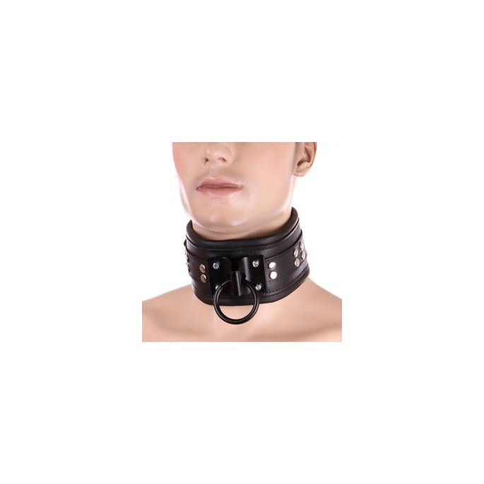 BLACK LEATHER NECKLACE + METAL PLATE