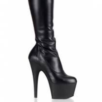 FAUX LEATHER THIGH-HIGH BOOTS + ZIP