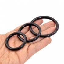 SET OF 3 BLACK SILICONE COCK RINGS