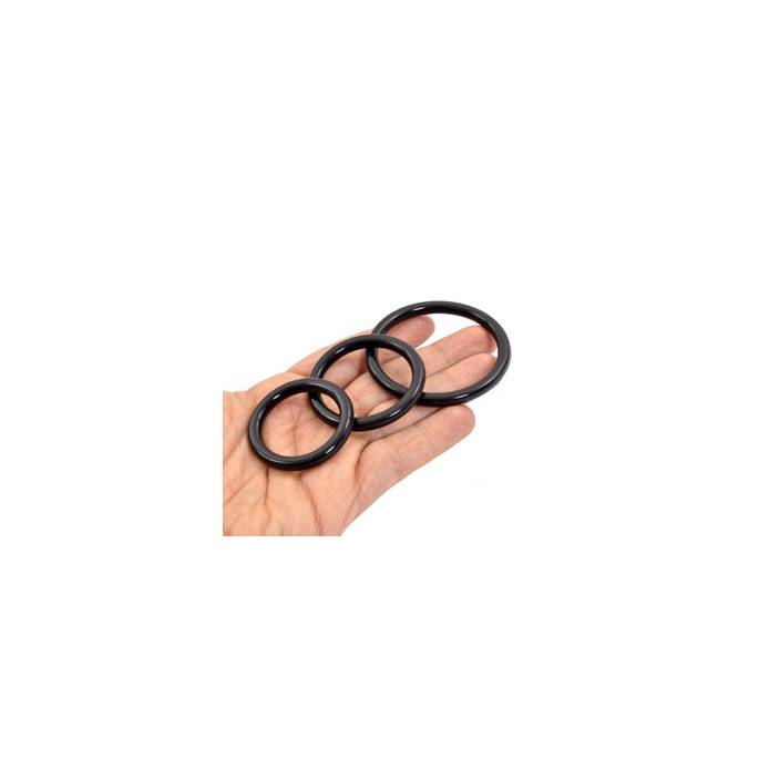 SET OF 3 BLACK SILICONE COCK RINGS