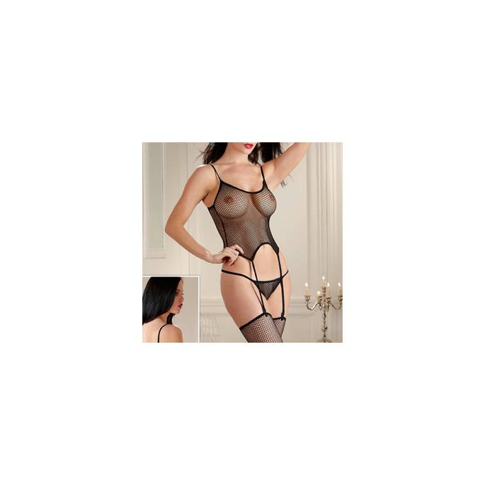 GUEPIERE + THONG + FISHNET STOCKINGS