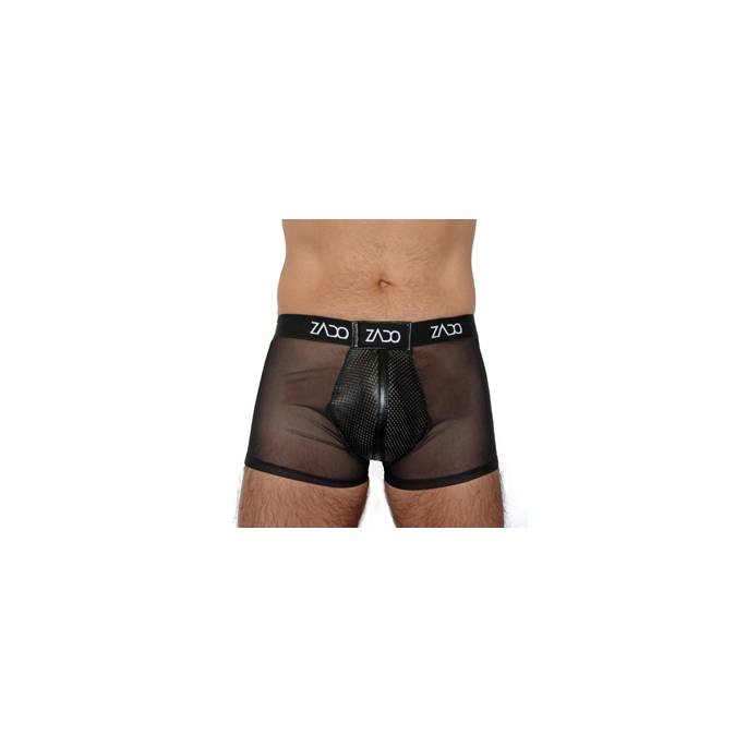 BOXER VOILE ET CUIR PERFORE