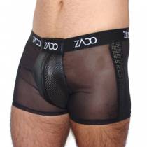 BOXERSHORTS AUS SEGEL UND PERFORIERTEM LEDER