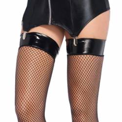 RESILIENT STOCKINGS WITH VINYL GARTERS