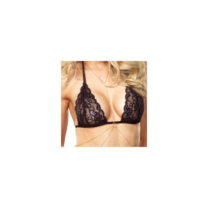 CONJUNTO DE LENCERÍA DE ENCAJE + CADENITA