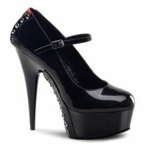 ESCARPINS PLATEFORME CORSET N/ROUGE