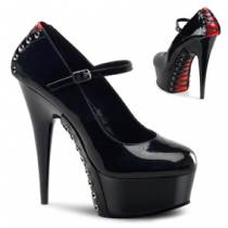 CORSET PLATFORM PUMPS N/RED