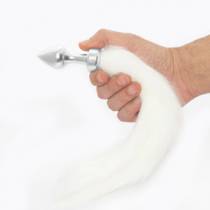 BUTTPLUG METAL WHITE TAIL