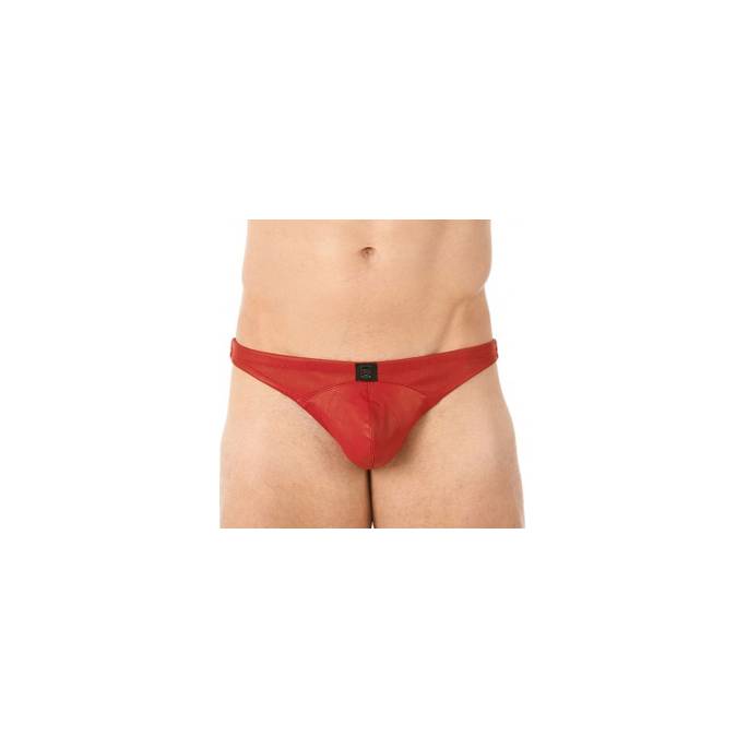 THONG MAN GREGG LEATHER RED