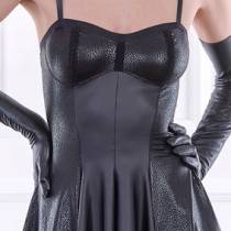 MADDINGTON SNAKE EFFECT LACQUERED DRESS