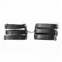 ANKLE CUFFS 3 BLACK LEATHER BANDS