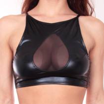 SHORT WETLOOK TOP + VEIL