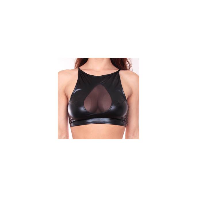 SHORT WETLOOK TOP + VEIL