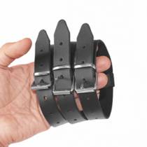 HALSBAND MIT 3 BÄNDERN AUS SCHWARZEM LEDER