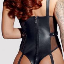 LEDERBODY + SCHLEIER + GESCHIRR HALSBAND