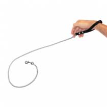 LONG CHAIN LEASH + FINE BLACK HANDLE