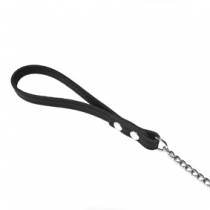 LONG CHAIN LEASH + FINE BLACK HANDLE