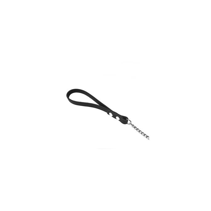 LONG CHAIN LEASH + FINE BLACK HANDLE
