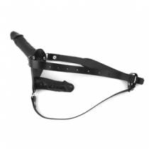 CONSOLADOR DOBLE CINTURÓN NEGRO (14 Y 12 CM)