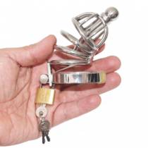 CHASTITY CAGE 4 RINGS + URETHRAL ROD