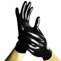 SHORT BLACK LATEX GLOVES